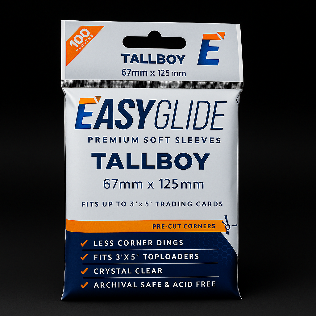 Shellz Easy Glide Tallboy Soft Sleeves 3x5 50 Micron Crystal Clear Penny Sleeve