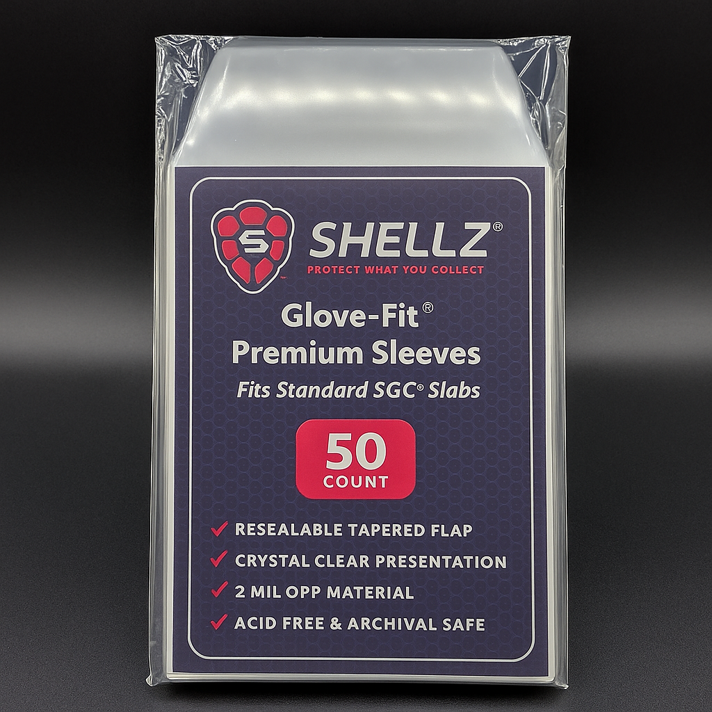 Shellz Premium Graded SGC Card Sleeves — 50-Pack Resealable Protective Sleeves for Graded Slabs