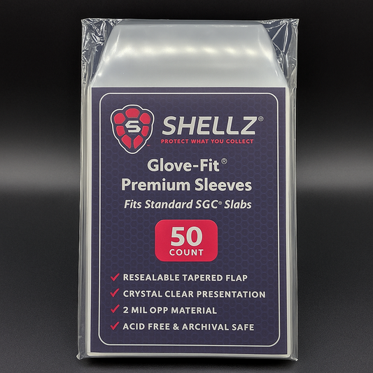 Shellz Premium Graded SGC Card Sleeves — 50-Pack Resealable Protective Sleeves for Graded Slabs