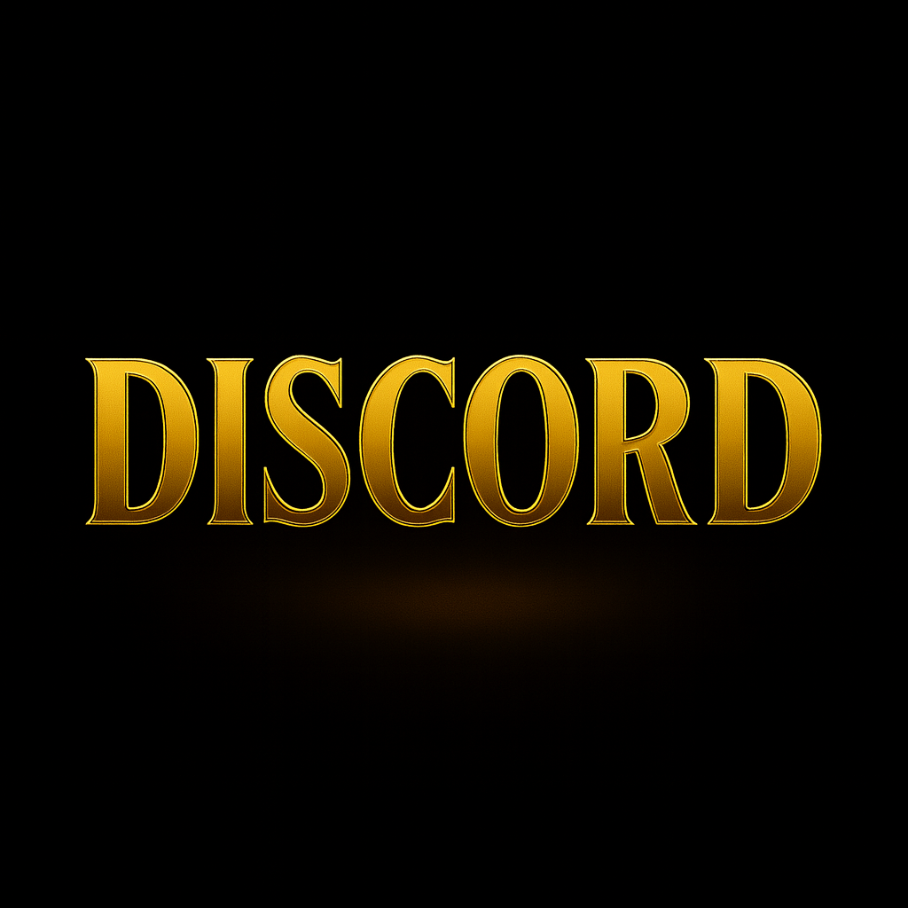 Gold "Discord" emblem on black