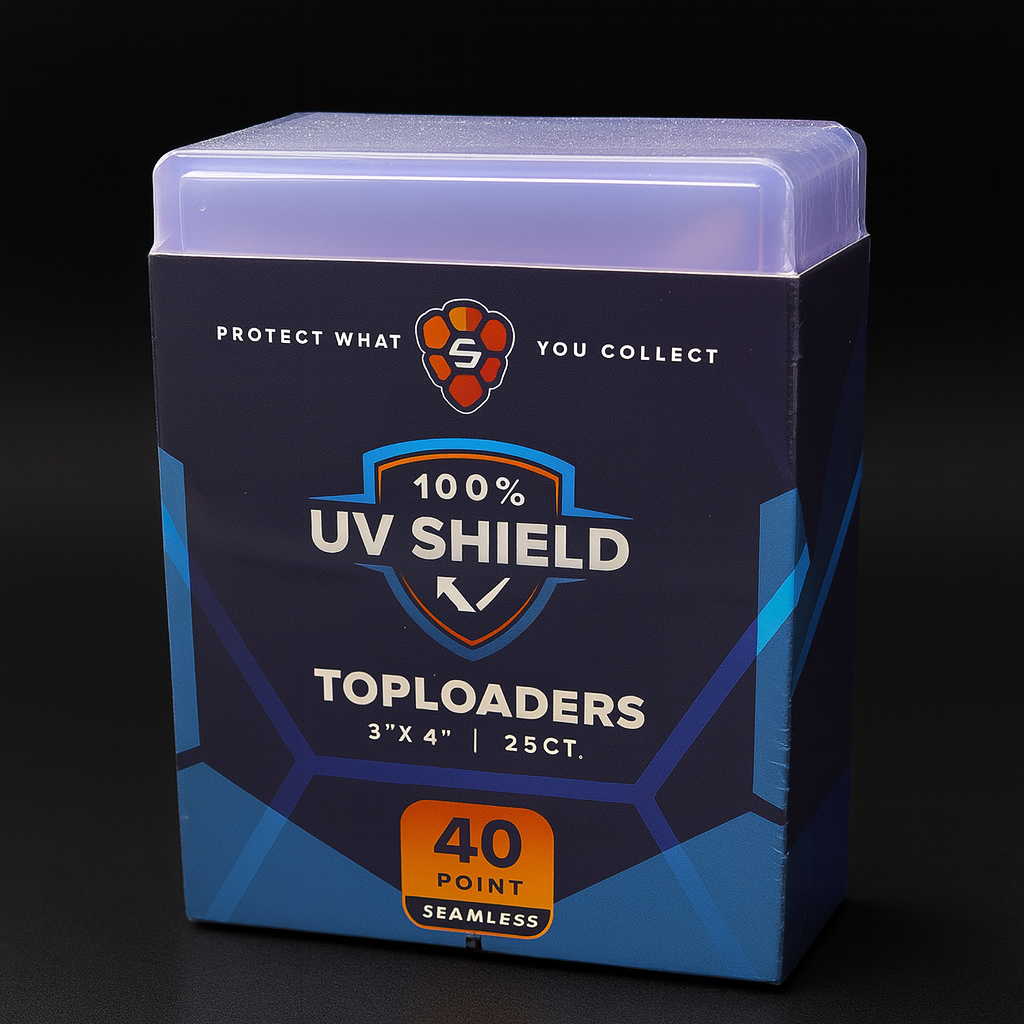 Shellz 3x4" UV Shield Toploaders – 40PT Standard Fit Crystal-Clear UV-Blocking Card Protectors