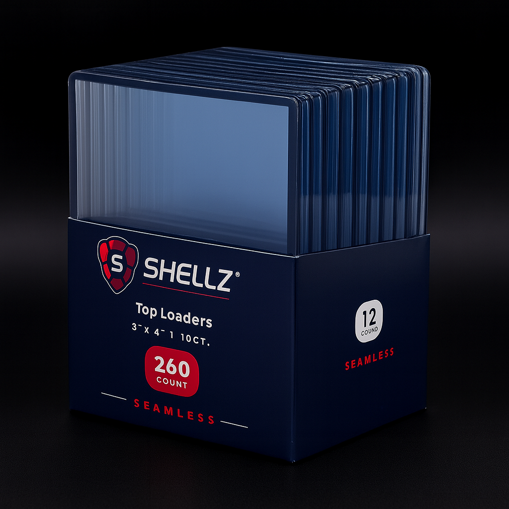 Shellz 260PT Seamless Toploader — Blue Tint Rigid Card Holder for Thick Cards