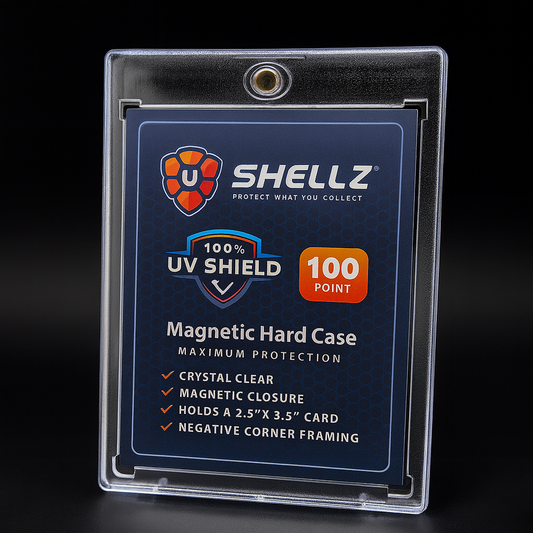 Shellz 100 Pt Magnetic Card Holder – UV Shield Gold Magnet Case for Patch and Relic Cards
