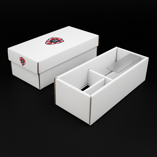 Shellz Quad Box Toploader Storage Box — Holds Toploaders, Magnetics, and PSA Slabs with Non-Slip Treads