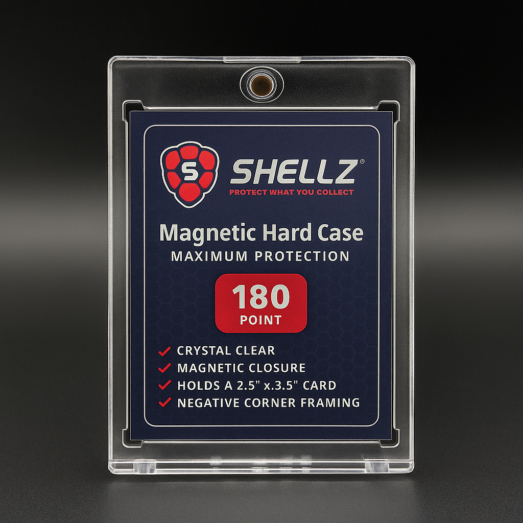 Shellz 180PT Magnetic Card Holder — One-Touch Thick Card Case, Rigid Clear PVC