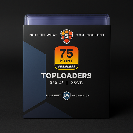 Shellz 75PT Toploaders — Blue Tint Rigid PVC Card Holders for Thick Cards